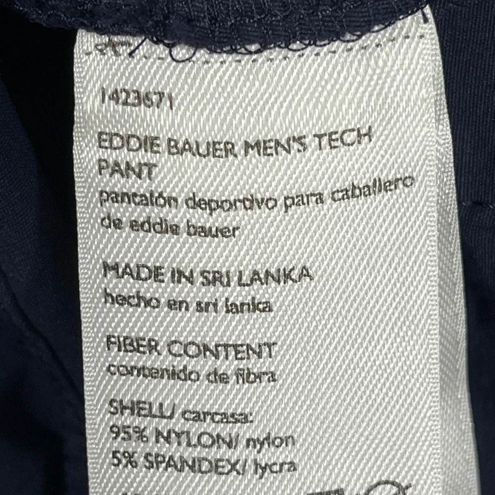 Eddie Bauer Mens Tech‎ Pant 32x28 Navy Blue Nylon Spandex Stretch Hiking 1423671